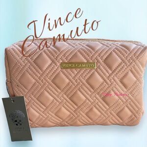 Vince Camuto Quilted Makeup Toiletries Travel Bag NWT